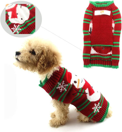 Dog Snowman Sweater - Holiday Sweater for Small Dogs and Cats (Snowman, XXL)